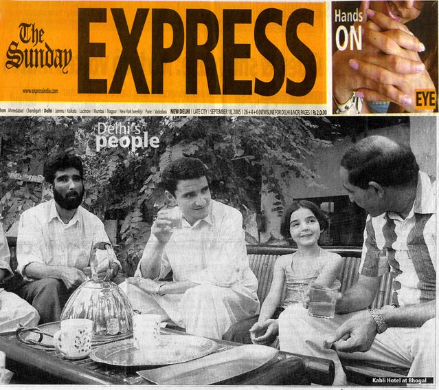 Sep 2005 - Indian Express covers Hotel Kabli